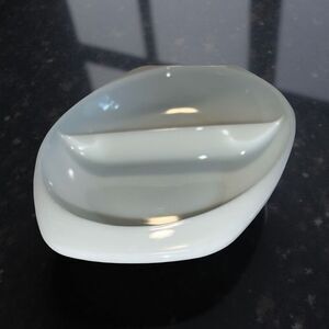 Vintage Pyrex Oval Divided Casserole Dish  #1063 1 1/2 Quart Milk White